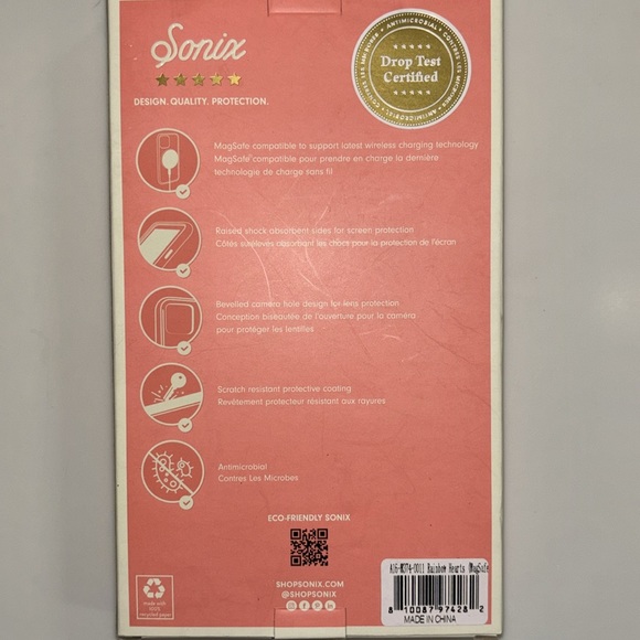 NWT iPhone 14 Plus rainbow heart MagSafe compatible phone case Sonix - Picture 3 of 3